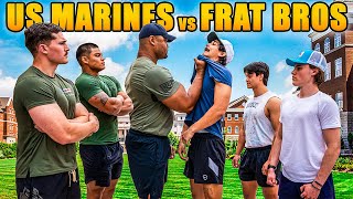 US Marines vs Frat Bros  Whos Fitter [upl. by Ahsile857]