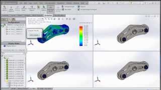 SolidWorks Simulation 2014  Results Comparison Across Configurations [upl. by Stonwin]