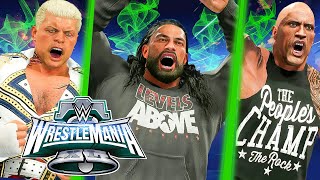 WWE Wretlemania XL Rock Vs Roman Reigns Vs Cody Rhodes  WWE 2K23 LIVE Stream [upl. by Odirfliw]