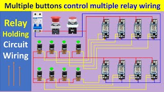 Relay Holding Circuit Wiring  StepbyStep Control Panel Wiring diagram  Electricalgenius [upl. by Fanya]