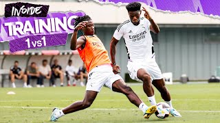 INTENSE 1v1 Real Madrid TRAINING session [upl. by Dnalrag]