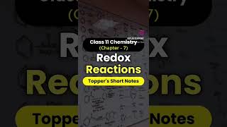 Class 11 Chemistry chapter 7 Redox Reactions Toppers shorts notesneet 👨‍⚕👨‍⚕👨‍⚕ redox reaction [upl. by Fording]