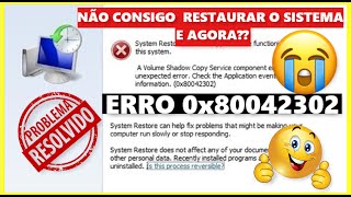 ✅COMO RESOLVER O ERRO 0x80042302 NA RESTAURAÇÃO DO SISTEMA [upl. by Ilatfan]