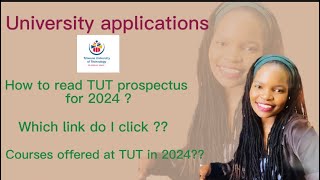 TUT prospectus  Courses offered at TUT in 2024  University applications [upl. by Ertemed]