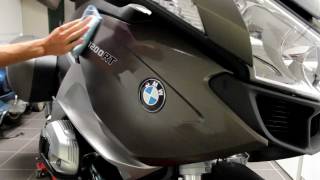 BMW R1200RT Ostra Grey Metallic Ventureshield Matt Installation Video  Motorstickercom [upl. by Horatia535]