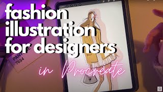 Procreate Fashion Illustration  How To Draw Clothes On A Fashion Croquis  Digital Art Tutorial [upl. by Roban759]