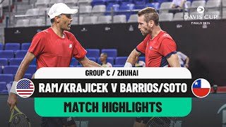 Rajeev RamAustin Krajicek v Tomas BarriosMatias Soto Highlights  Davis Cup Finals Group Stage [upl. by Richers]