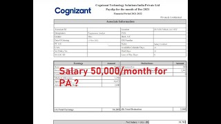 Cognizant latest Payslip for Programmer Analyst [upl. by Idarb]