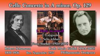 Schumann Cello Concerto Starker amp Giulini 1957 シューマン チェロ協奏曲 シュタルケル＆ジュリーニ [upl. by Lyndell957]