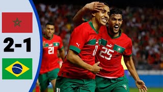 Morocco vs Brazil 21  Extended Highlight and goal 2023 [upl. by Licec]