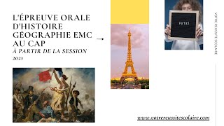 Lépreuve orale dhistoire géographie EMC au CAP 2021 [upl. by Eelesor]