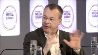 Stephen Elop Nokia talks with Geoff Cutmore CNBC Abu Dhabi Media Summit 2011 [upl. by Yud]