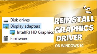 Reinstall Graphic Driver on Windows 10  Reinstall Display Driver on Windows 10 [upl. by Noach903]