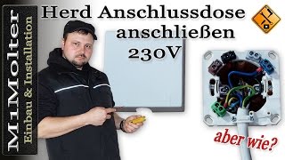 Herdanschlussdose 230 Volt anschließen 3 KabelAdern [upl. by Joscelin]