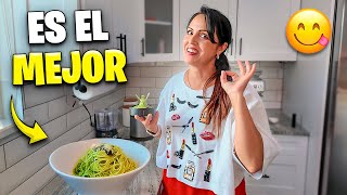 MI RECETA DE ESPAGUETIS AL PESTO 🤭 Sandra Cires Vlog [upl. by Trudie]