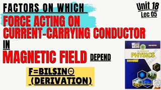 Factors on which the force acting on current carrying conductor in magnetic fieldClass 12 Physics [upl. by Eolc]