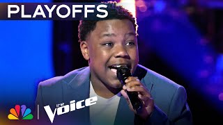 14YearOld Jaukeem Fortsons Powerful Performance of quotMan in the Mirrorquot  The Voice Playoffs [upl. by Eyla121]