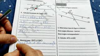 تصحيح امتحان الرياضيات angles alternesinternesangles correspondants [upl. by Levitan]