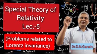 Special Theory of Relativity Lec 5Problems related to Lorentz Invariance [upl. by Fleurette]