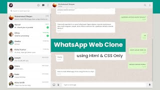 Whatsapp Chat Design in Html and CSS  How to Make ChatBox Like Whatsapp Web [upl. by Grochow]