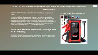 GOOLOO 3000A Powerbank Ultimative Starthilfe und Kompressor in Einem [upl. by Ellenar]