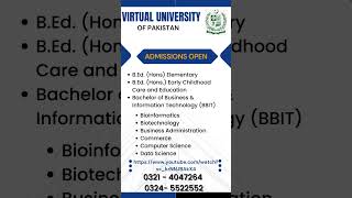 virtual university of Pakistan  how to get admission in vu [upl. by Allred972]