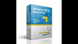 4° Modulo  LottoPerTe Somma per Estrazioni  Costruttore Metodi 10 e lotto serale [upl. by Tedra397]