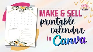 How To Create Printable Calendar In Canva FREE Calendar 2024 Canva Template [upl. by Ayalat]