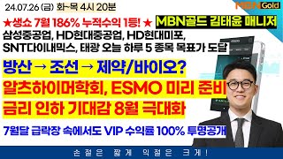 알츠하이머 ESMO 학회 일정 미리 준비할 8월  방산 조선 그 다음은 바이오 9월 금리 인하 기대감 극대화 시기는 8월  생쇼 7월 누적수익 182 1등 중 [upl. by Yelsek]