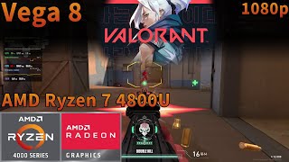 VALORANT  AMD Ryzen 7 4800U APU  Vega 8  High Medium amp Low Settings Tested  1080p [upl. by Esinert]