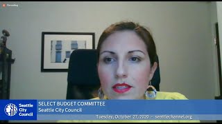 Seattle City Council Budget Committee Public Hearing 102720 [upl. by Iey]