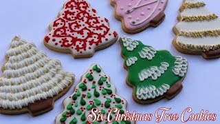 Six Different Ways To Decorate Christmas Tree Cookies [upl. by Ozzie633]