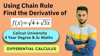 Differential Calculus Exercise  Derivative of a Function Using Chain Rule FYUGP BSc Maths [upl. by Assenar548]