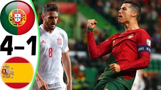 Portugal vs Spain 41  All Goals and Highlights RESUMEN Y GOLES HD [upl. by Nayk]