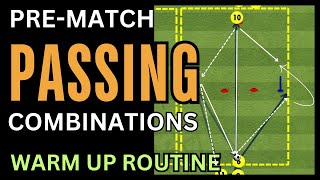 Football PASSING Combination Drill  Pre Match Warm Up Routine  Soccer session U8 U9 U10 U11 U12 [upl. by Dirfliw]