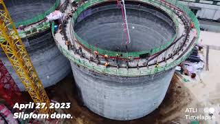 Construction Timelapse with ATL3500  Slipform Silos Building Project [upl. by Aicillyhp]