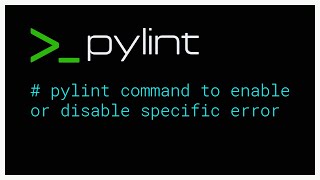 pylint understand errorwarning categories  enabledisable specific errorwarning category [upl. by Mallin]