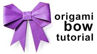 Origami  How to fold a paper BowRibbon ♥︎ Paper Kawaii [upl. by Imre]