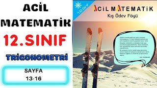 12SINIF ACİL MATEMATİK KIŞ ÖDEV FÖYÜ   SAYFA 1316 [upl. by Lemuela]