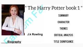 The Harry Potter Book 1 by JK Rowling  Notes  Summary Themes Character amp Critical Analysis [upl. by Atnoek]