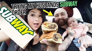 Steak amp Cheese SUBWAY FOOTLONG  Car Mukbang [upl. by Kristoffer]