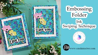 Embossing Folder Ink Swiping Technique  with the Falling Hearts Embossing Folder [upl. by Udale]