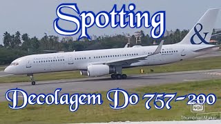 Spotting Decolagem do luxuoso Boeing 757200 da Abercrombie amp kent TFFIC em Salvador [upl. by Silvio504]