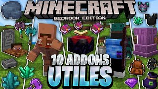 Top 10 ADDONS UTILES para MINECRAFT 121 BEDROCK y PE ADDONS PARA MINECRAFT PE 121 [upl. by Haletky]