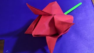 diy lotus paper craft flower with paper home decor creative ideas no colour no glue craft [upl. by Alyakim]