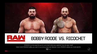 WWE 2K19 Bobby Roode VS Ricochet 1 VS 1 Match [upl. by Hsekar]