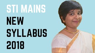 STI Mains Exam New Syllabus 2018 [upl. by Saucy]