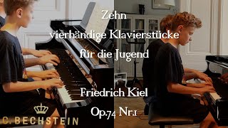 Zehn vierhändige Klavierstücke für die Jugend Friedrich Kiel Op74 Nr1 CBechstein A228 [upl. by Ylus]