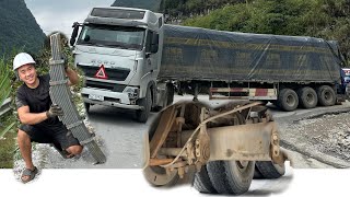 Rescue journey to replace springs for 80ton cargo tractor on lonely tree pass Yen Minh [upl. by Chap]