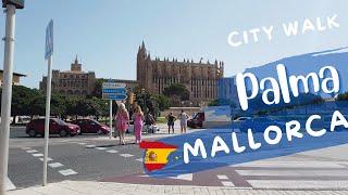 Palma de Mallorca Walking on the streets of Mallorca Cathedral of Palma street view [upl. by Basset]